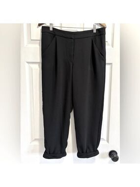 Aritzia Wilfred Black Allant Pants Trousers Cuffed Pleated Size 6